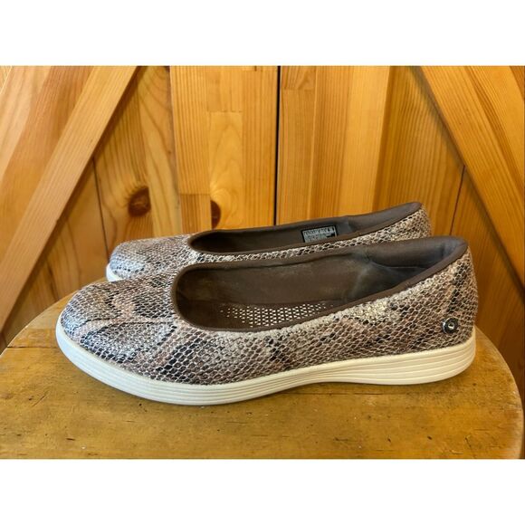 SKECHERS ON THE GO SLIP-ON FLAT SHOES BROWN SNAKE SZ 6.5 - Picture 3 of 8